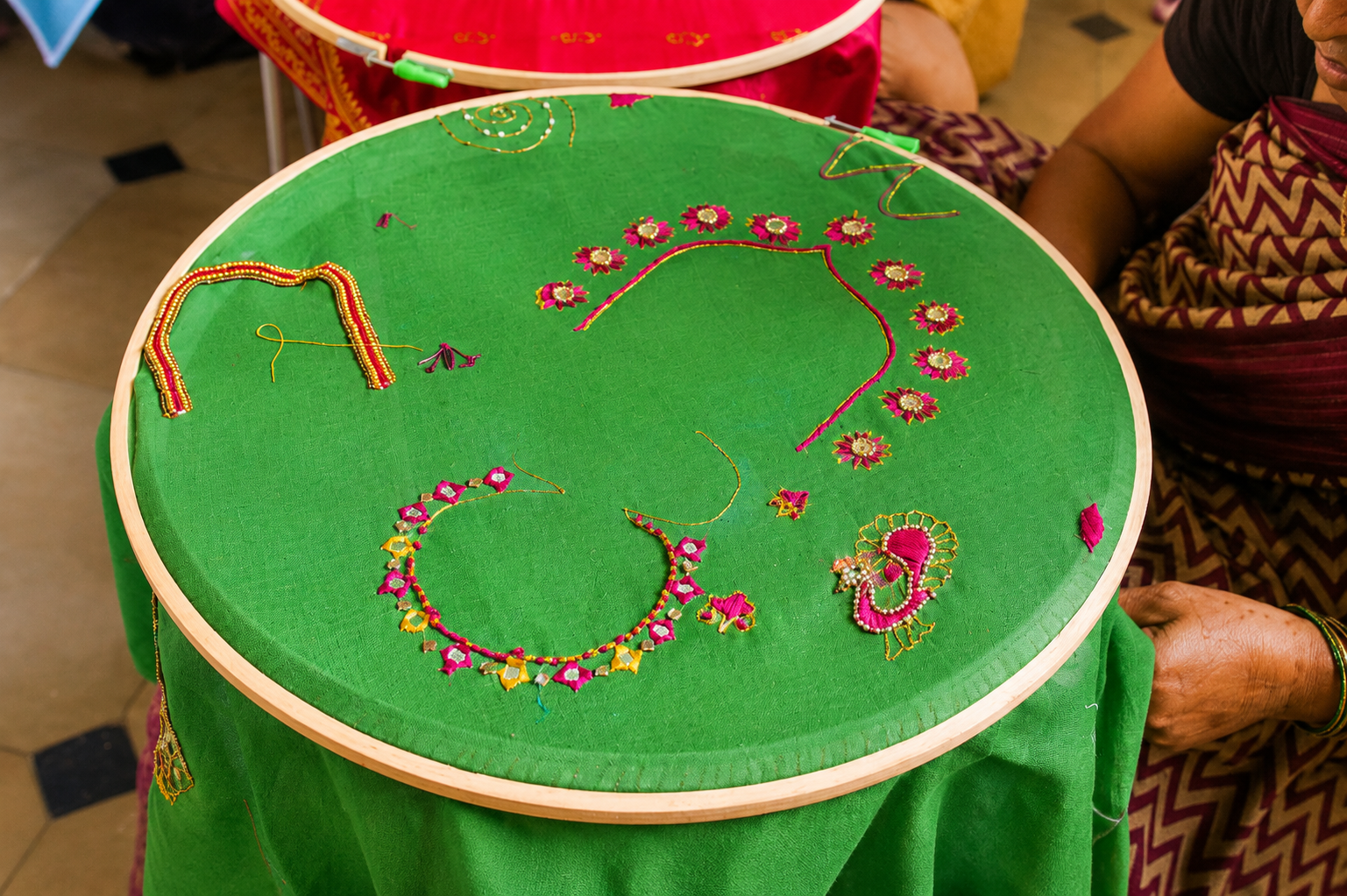 Hand embroidery work in progress
