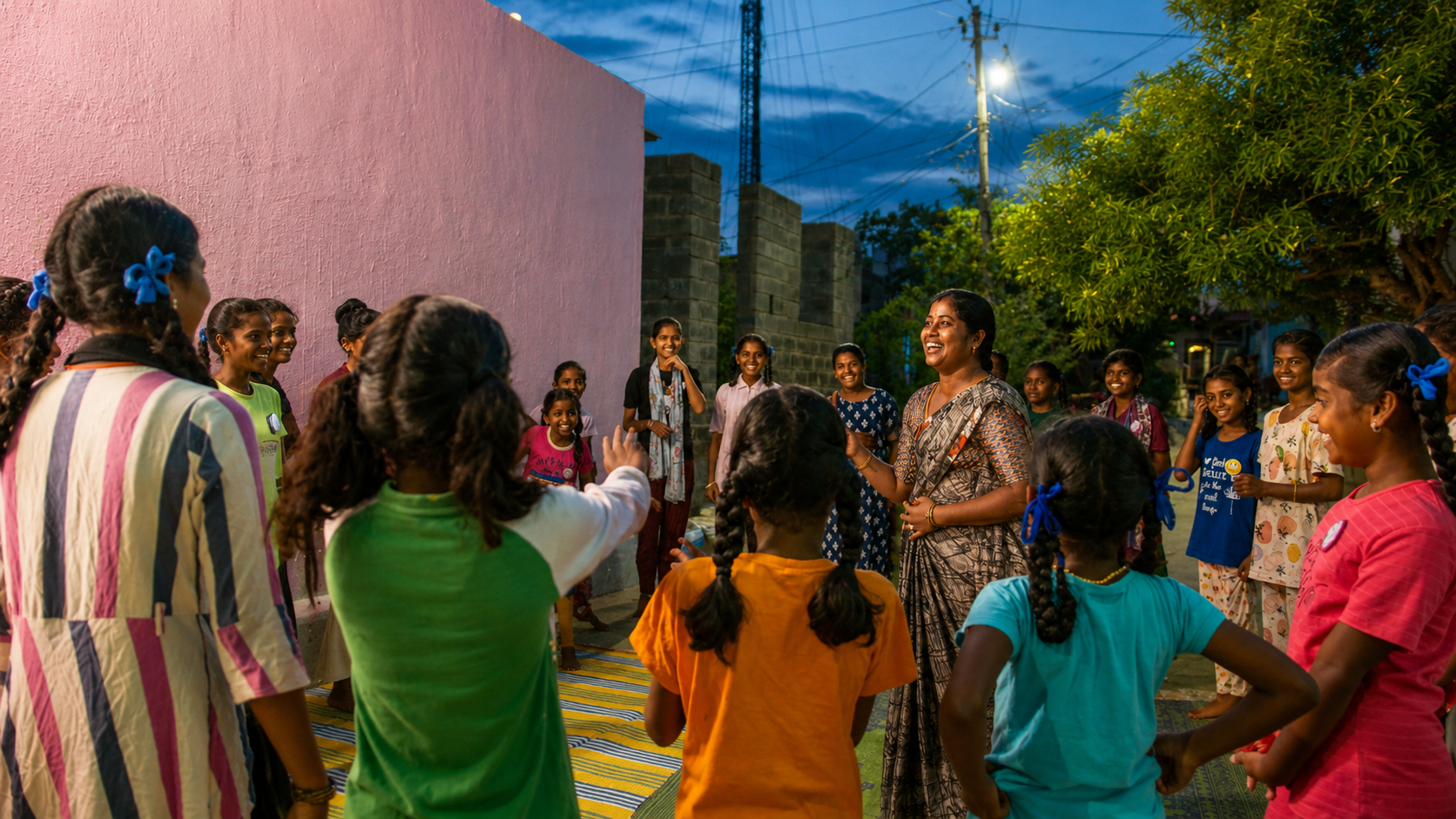 Community members gathered together outdoors