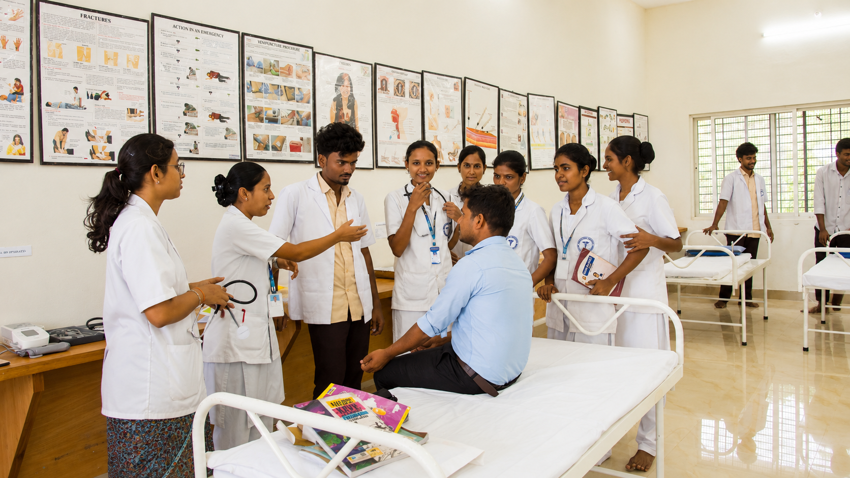 Students practising clinical assessment